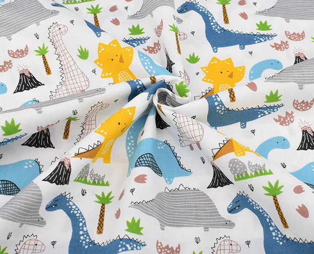 Dinosaur Animal Cartoons Curtain Breathable 100% Cotton Fabric Bundle Printed Quilting Twill Fabric Woven 40CM Craft Fabric