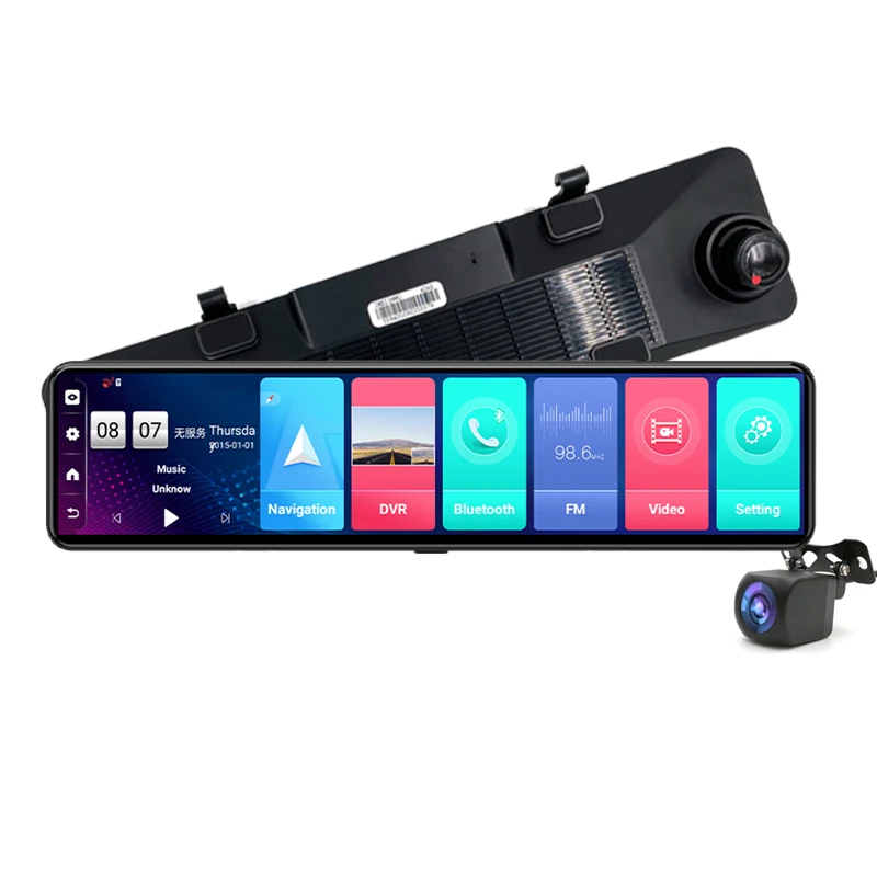 Видеорегистратор 4G на зеркало заднего вида, 12 дюймов, ADAS, Android 8,1, FHD 1080P, 2 + 32 ГБ, GPS-навигация