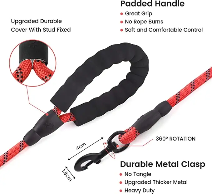 Manufacturer Heavy Duty Pet Lead Metal Hook No D Ring Reflective Training Rope Dog Leash Personalized RIBBONS Print Nylon Leash