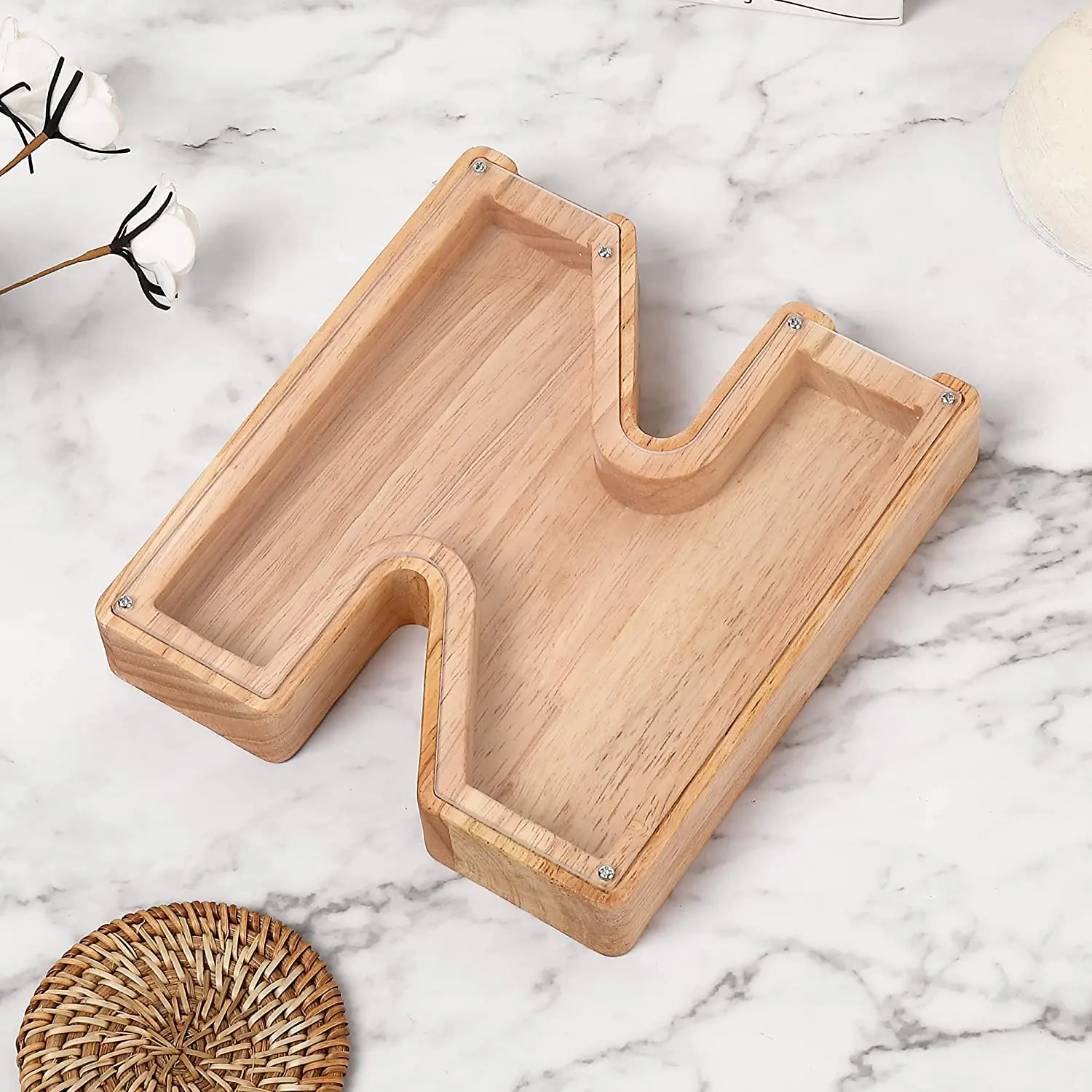 Personalized Letter Piggy Bank Custom Wooden Piggy Bank Money Box Coin Bank Letter Stick Gift for Boys Girls Adults Birthday