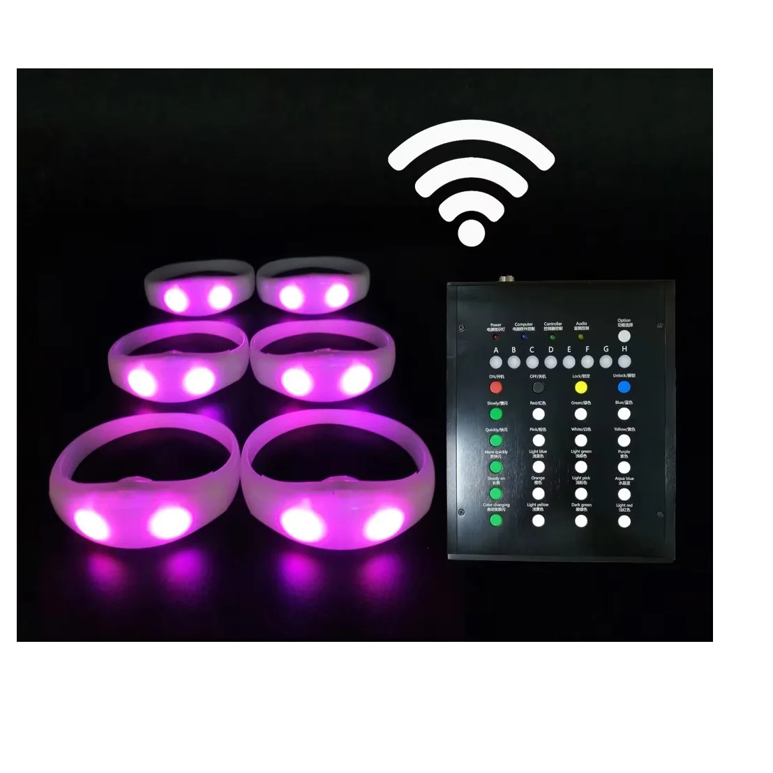 Remote Controlled LED Bracelet Flashing Led Wristband with DMX Controlled Led Light Party Bracelet for Events Concerts Gifts