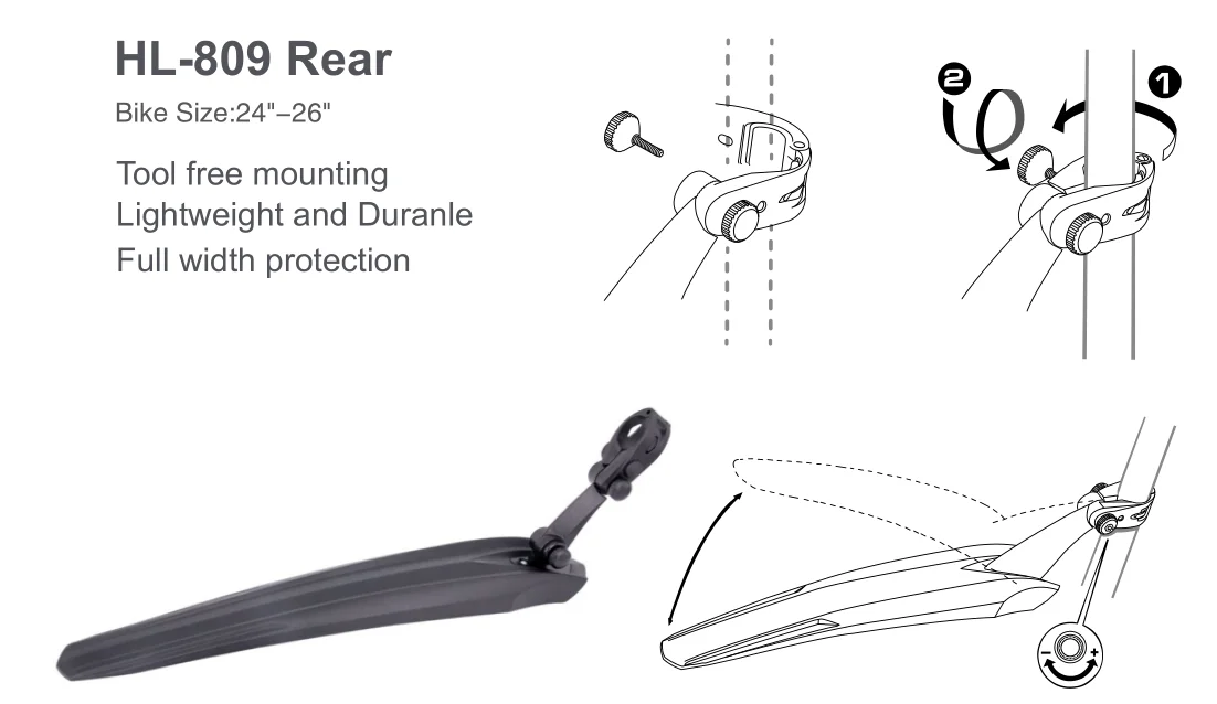 Bike Fenders Universal MTB Front and Rear Mudguards Set 16-28 inch bike accessories