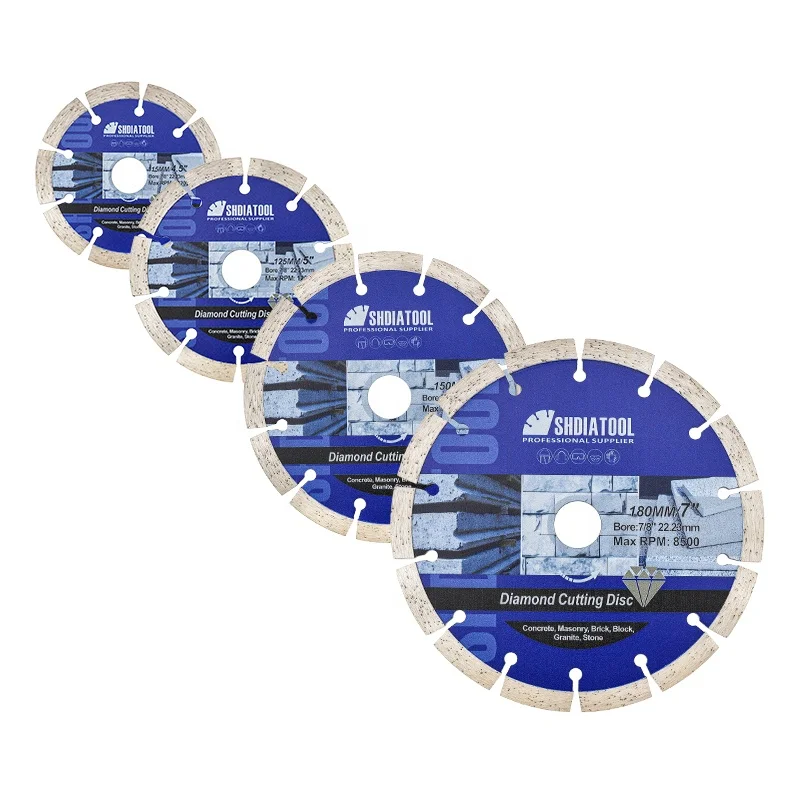4.5-7in Dry Cutting Diamond Saw Blade Turbo Segment Diamond Cutting Disc Saw Blade for Granite Marble on Angle Grinder
