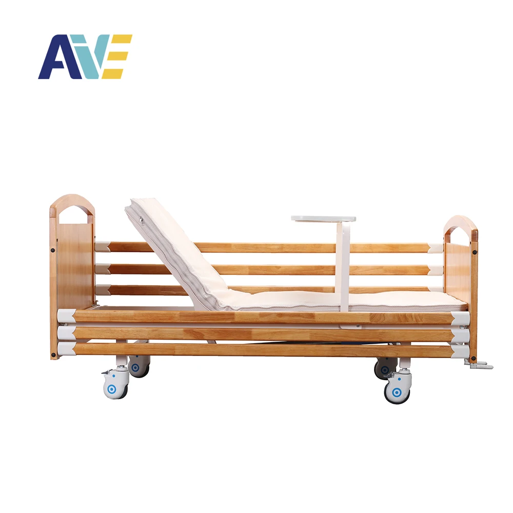 2019 best popular two function rubber wooden home elder care bed