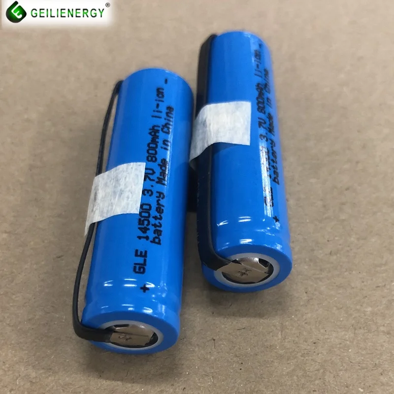 Shaver 3.6v 14500 lithium battery 14500-2s 7.4v 800mah 14500 cell