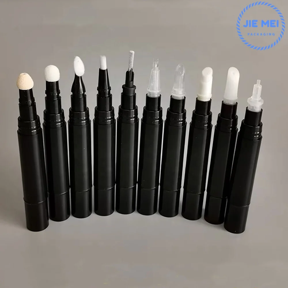 JIE MEI Stock Makeup Container 5ML Pink Lip Gloss Cuticle Oil Nail Polish Empty Twist Pen Tube With Brush Applicator