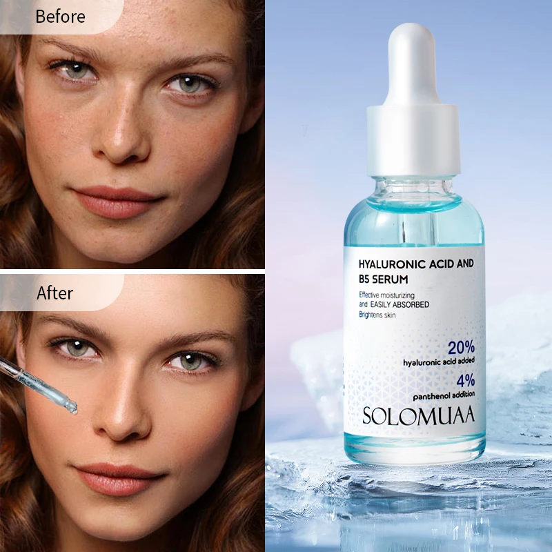 20% Hyaluronic Acid Facial Serum Smooth Moisturizing Serum with Vitamin Anti-Aging Skin Care OEM Liquid Supply Skin Care Serum