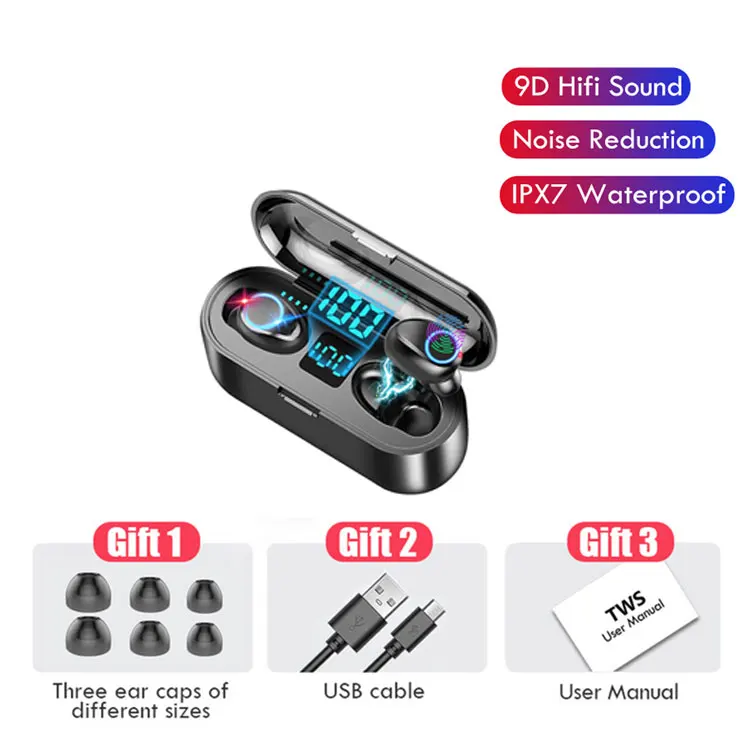 2021 OEM Ipx7 Audifon Bluetooth F9 Air Buds Audifonos-Bluetooth геймерские устройства Auricularess V5.0 Auricul беспроводной наушник