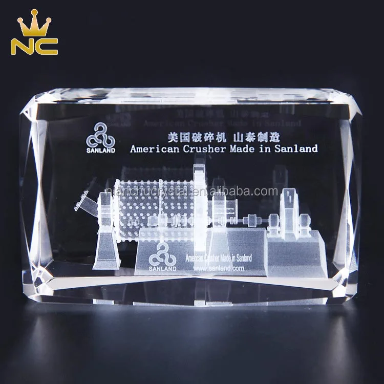 
Faceted Beveled Glass Cube Souvenir Items 3D Laser Crystal Engraving For Gift 
