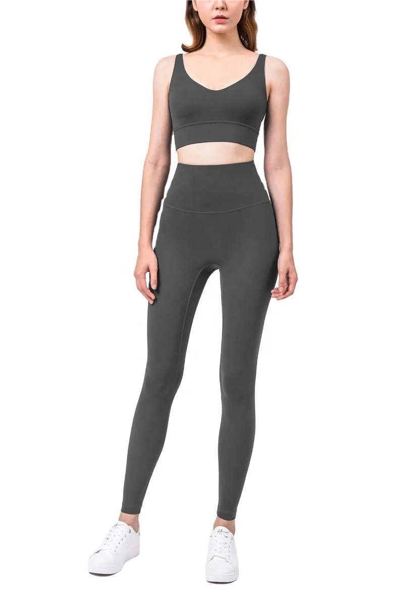 2020 New Women Naked Feeling Lulu lemon Yoga Clothes Sport Fitness Gym Bra + No Awkward Line Legging Sets Women