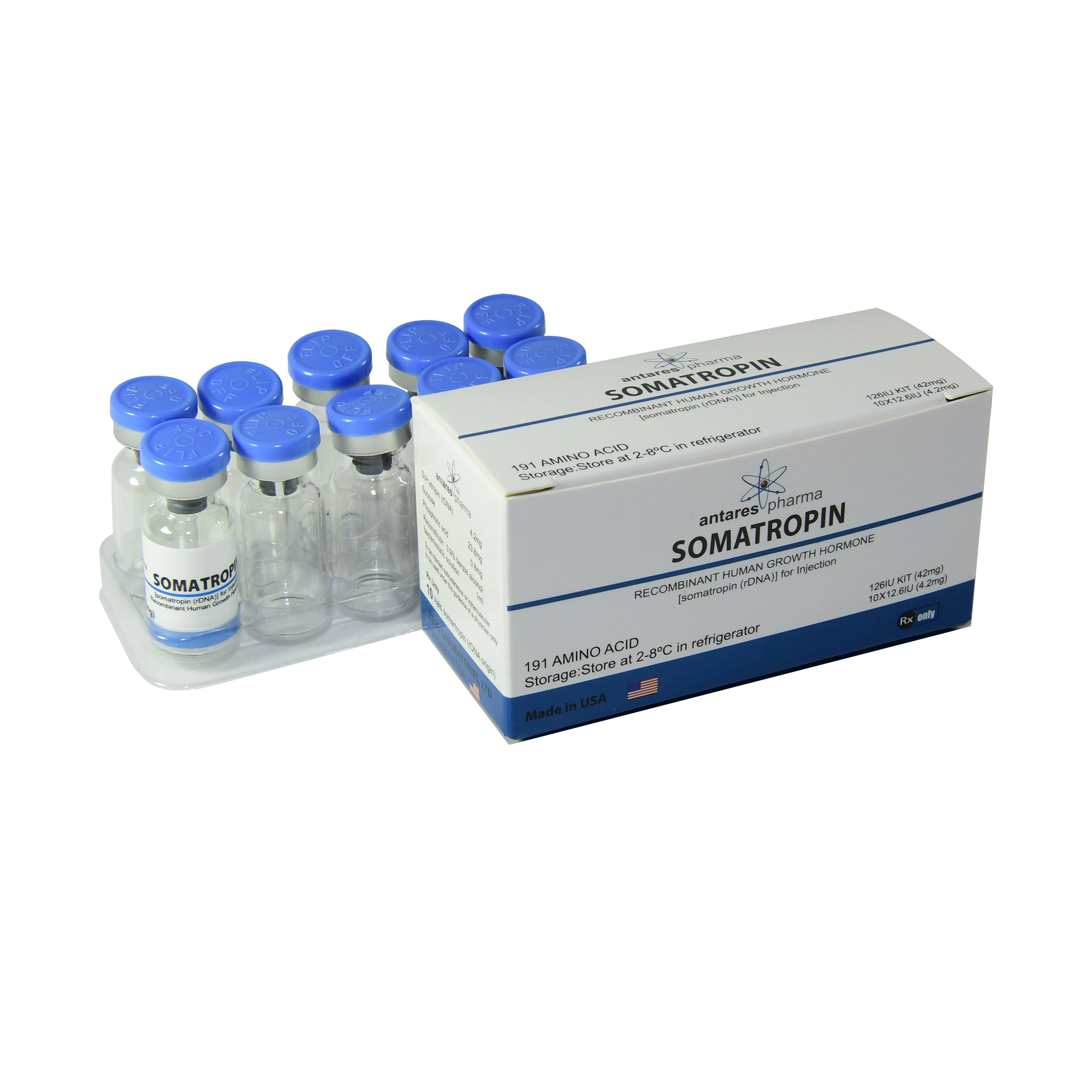 Very popular style somatropina  plastic tray 2ml vial label custom hgh packaging boxes