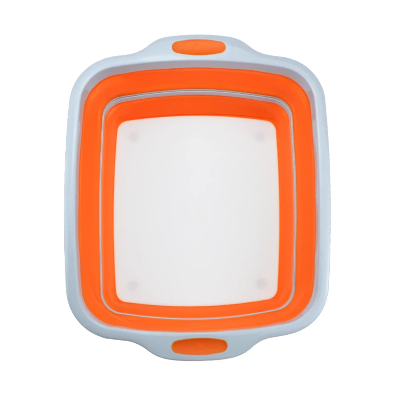 Portable Eco-friendly Plastic Collapsible Cutting Board Foldable Dish Tub Multifunction Camping Sink Washing Vegetables Fruits