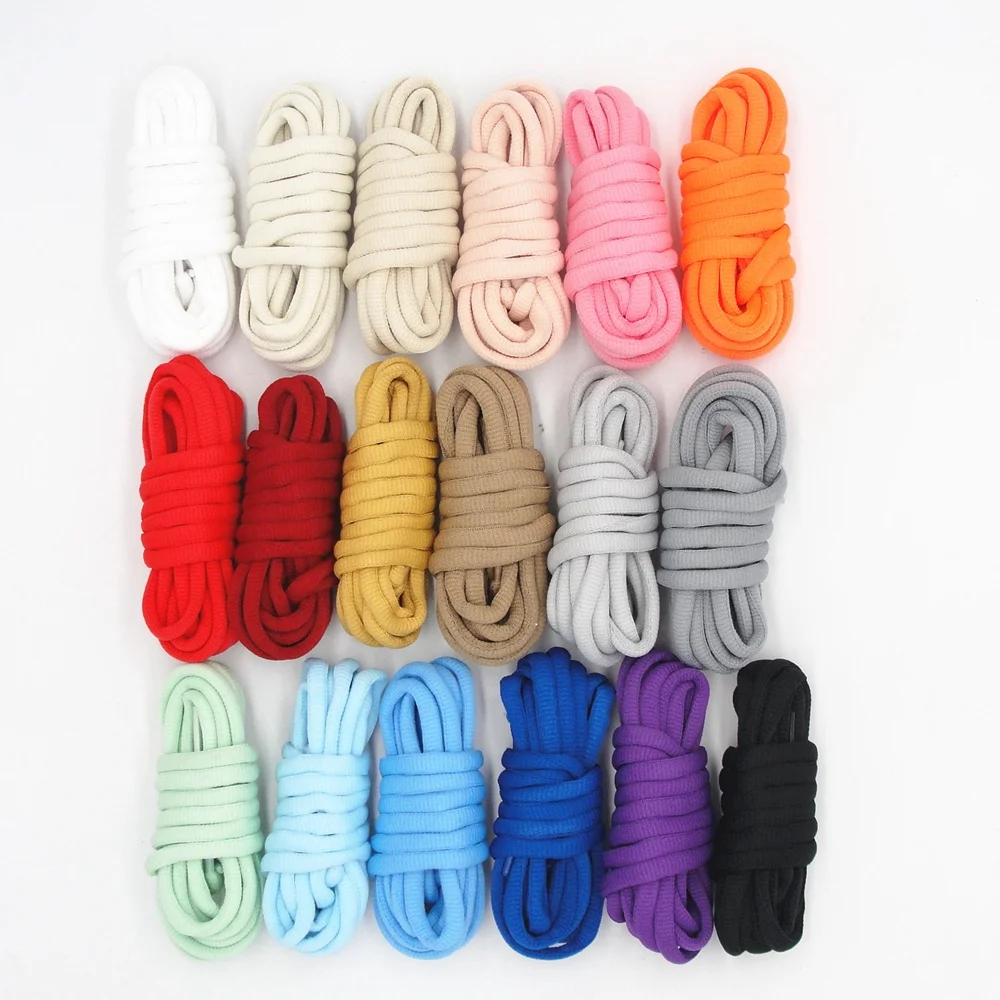Wholesale sport braided rope oval shoelaces color shoe laces half round rope shoe laces thick