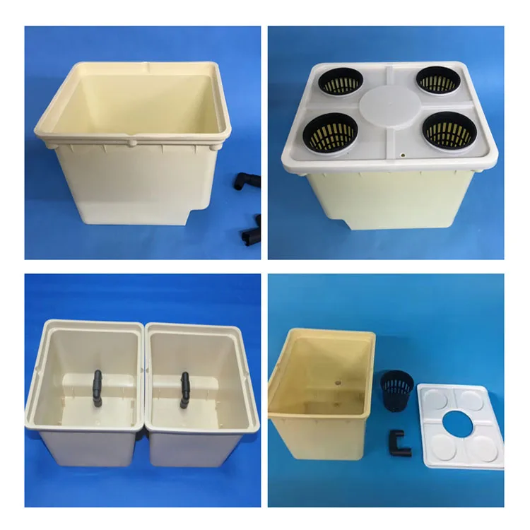 Dutch Barrel 2 Holes Black Hydroponics Tomatoes Dutch Grow tank Bucket System Square Barrel for Soilless Culture