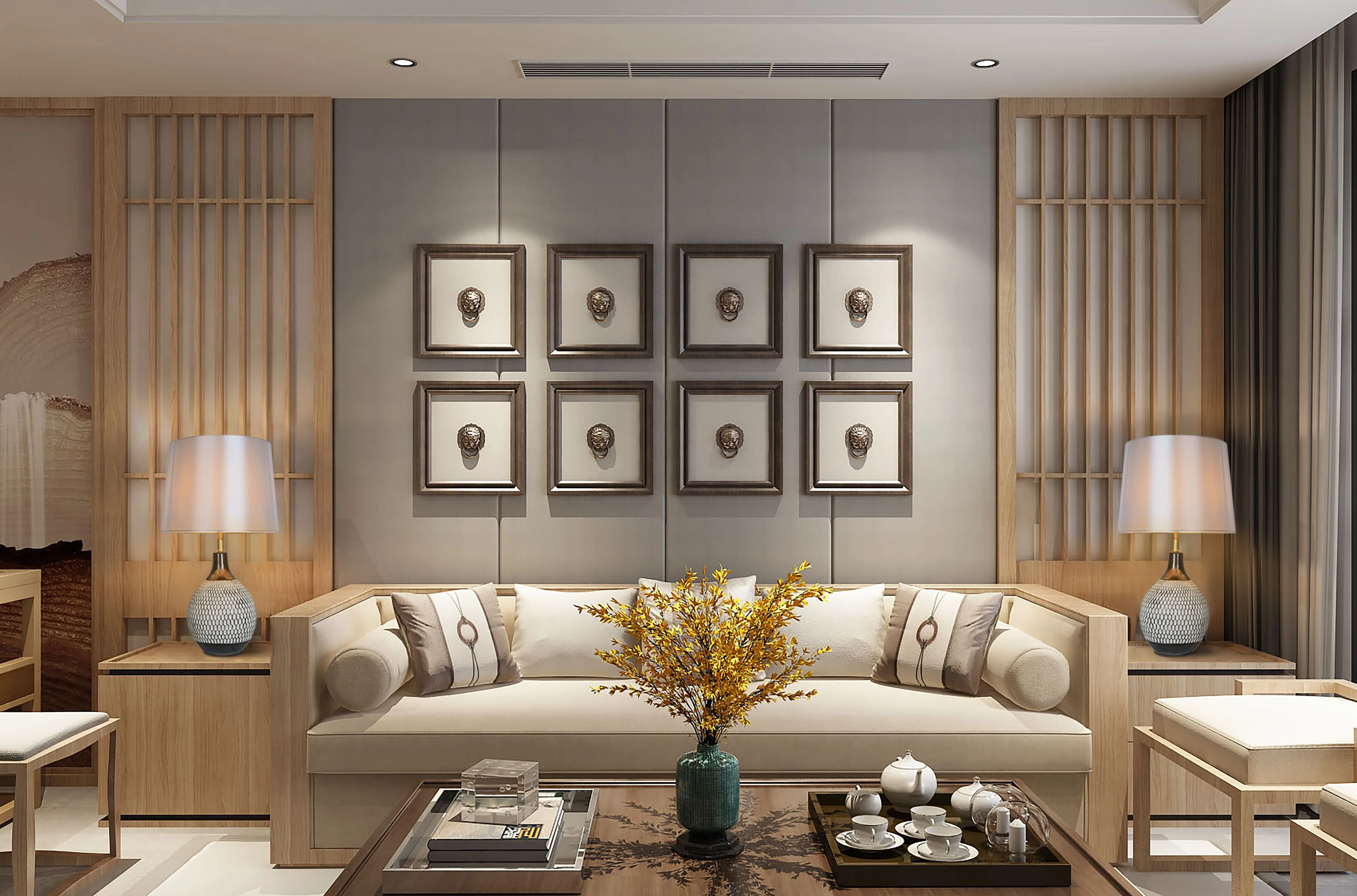 Wabi-sabi Pottery Moulded Honeycomb Living Room Bedroom Decorative Simple Retro Table Lamp