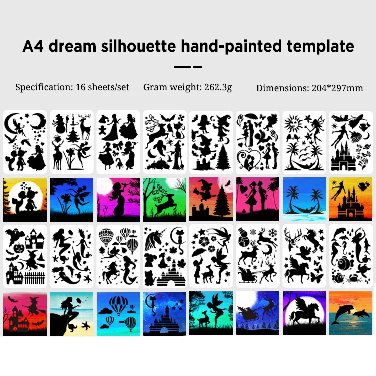 Шаблон для создания силуэтов мечты, вырезания и раскрашивания, кружевная линейка, пользовательский базовый быстрый инструмент