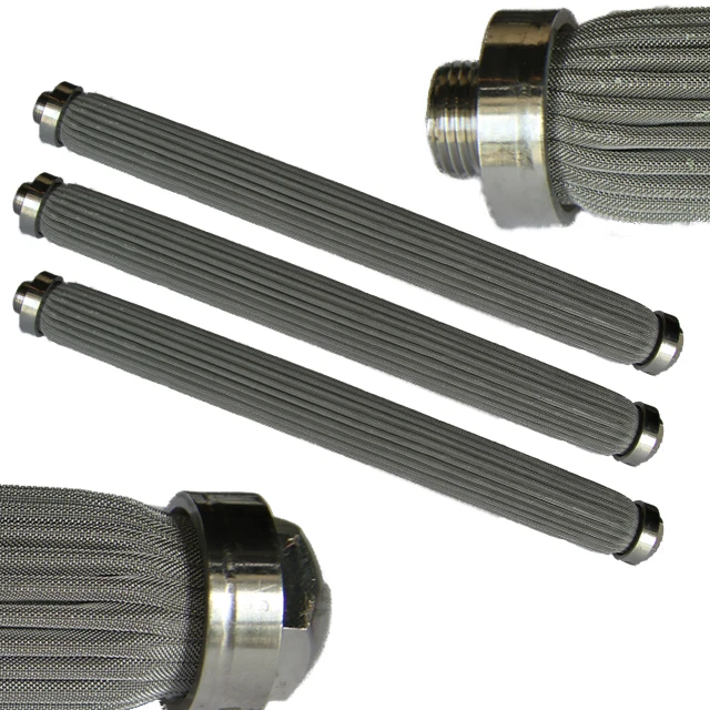 5um Stainless Steel Mesh Pleated Melt Fluid Filter Element For Polymer Filter Industrial Oil Filter Cartridge