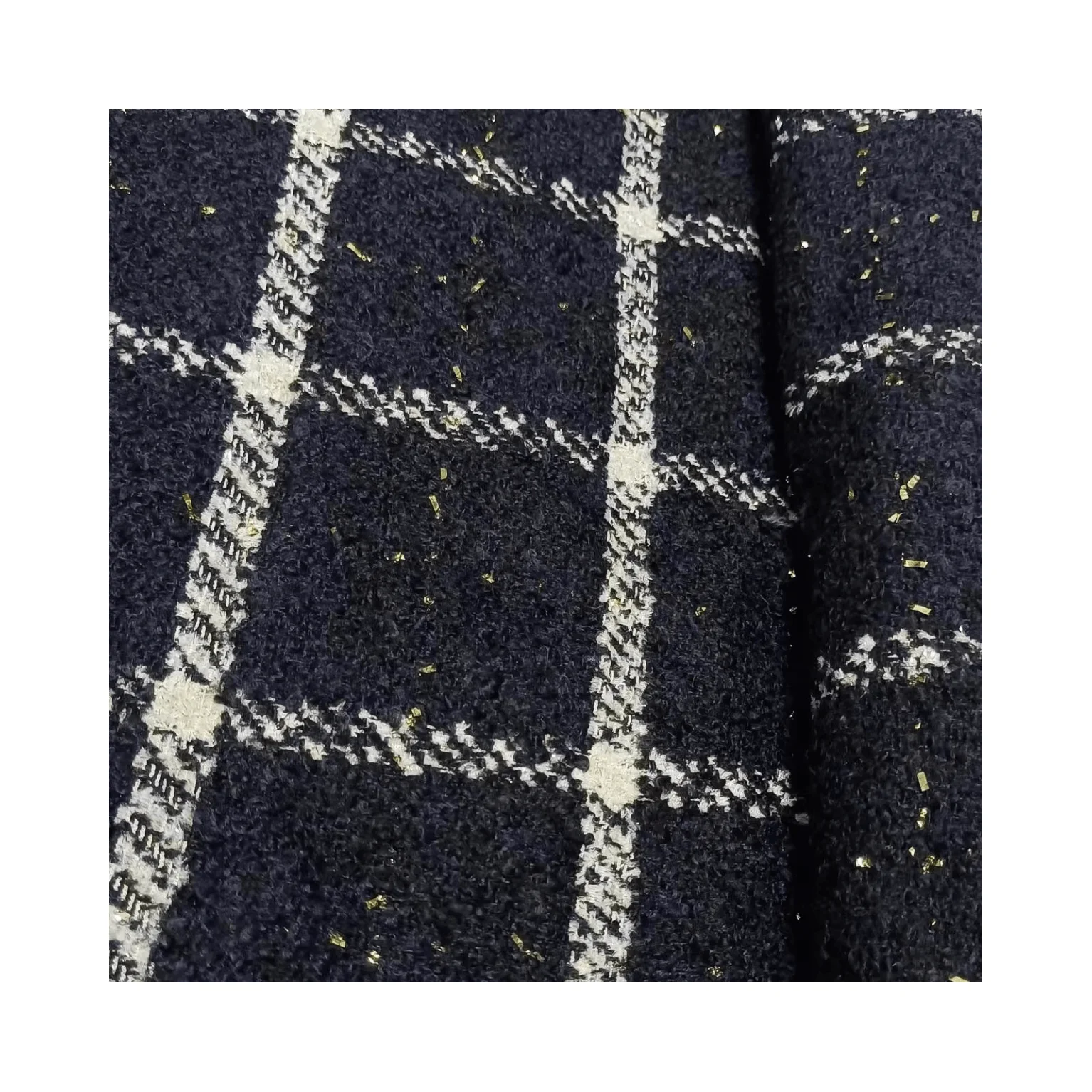 Woolen Fabric Polyester Fabric Single Side Black&White Plaid Tweed Fabric Suits Men Women Fall Jackets Winter Coat Collection