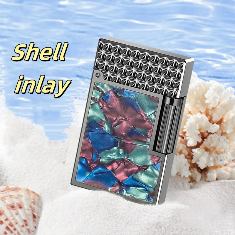 DK895 Soft Flame Metal Lighter High-end Inlaid Color Shell Refillable Lighter