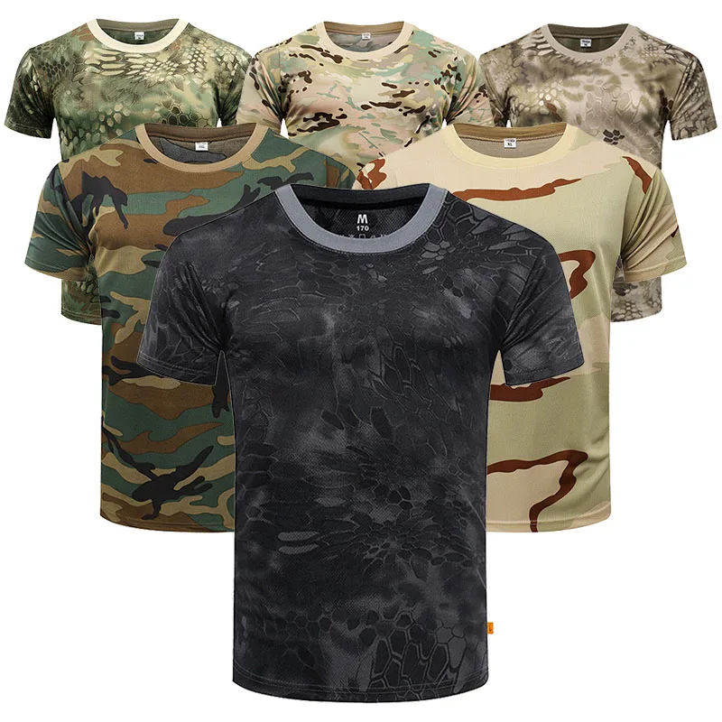 
2020 New Men t-shirt Bodybuilding Slim O-Neck Short Sleeve tShirts Men Casual Joggers Fitness Camouflage Tees Tops Gyms Clothing 