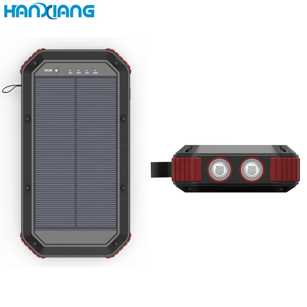 
New Arrivals 2021 Hot Outdoors Camping Flash Light 4 USB Ports PD QC3.0 Fast 30000mAh QI Wireless Solar Power Banks for Phones 