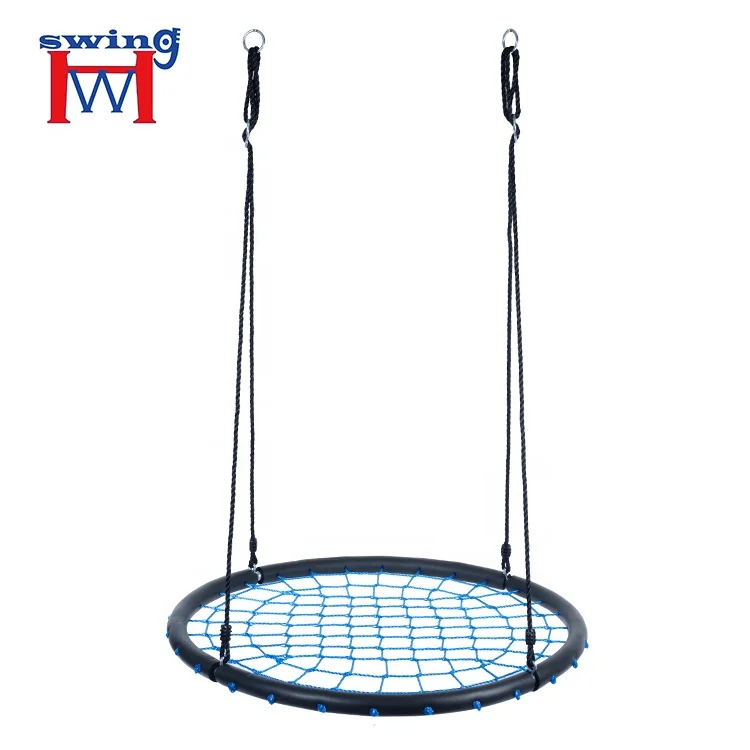 Outdoor Porch Courtyard Portable Hanging Web Metal Round Net Swing for Kids Play