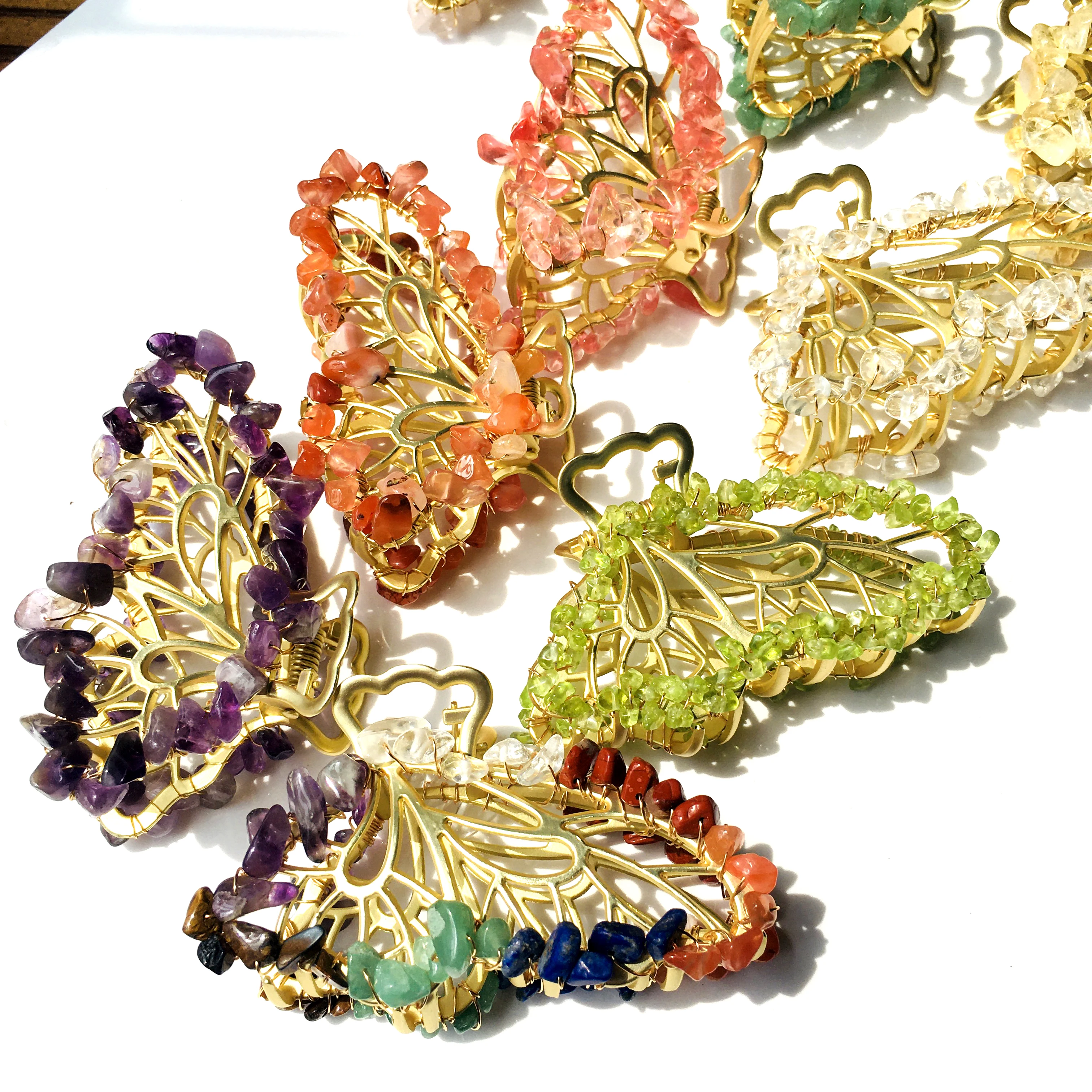 Natural crystal crushed stone clip crystal crushed stone hair accessories hair clip