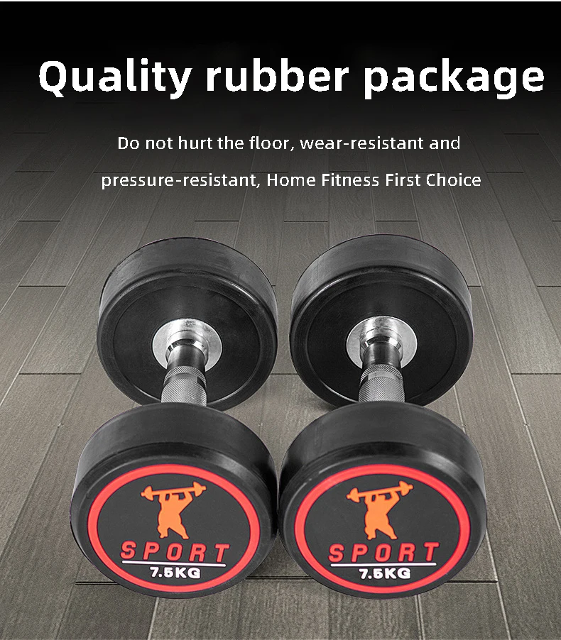 Hex Dumbbell Wholesale 2.5-50KG    fixed rubber  dumbbell gym Equipment Low Price Cast Iron