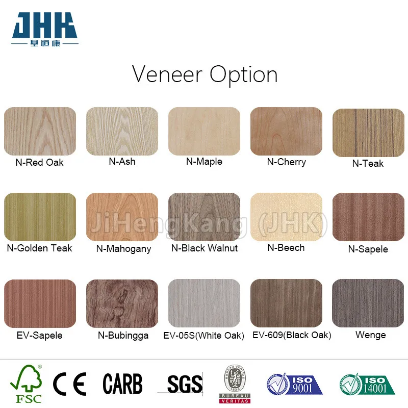 JHK-009-2 Good Quality Plywood Natural Ash Veneer Laminated HDF Door Skin