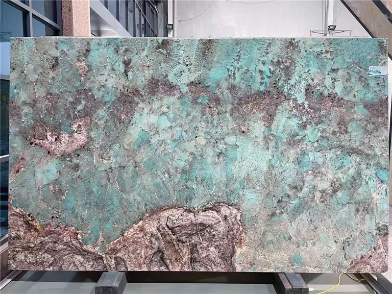 gorgeous stone backlit wall panel amazonite green marble slab from Brazil