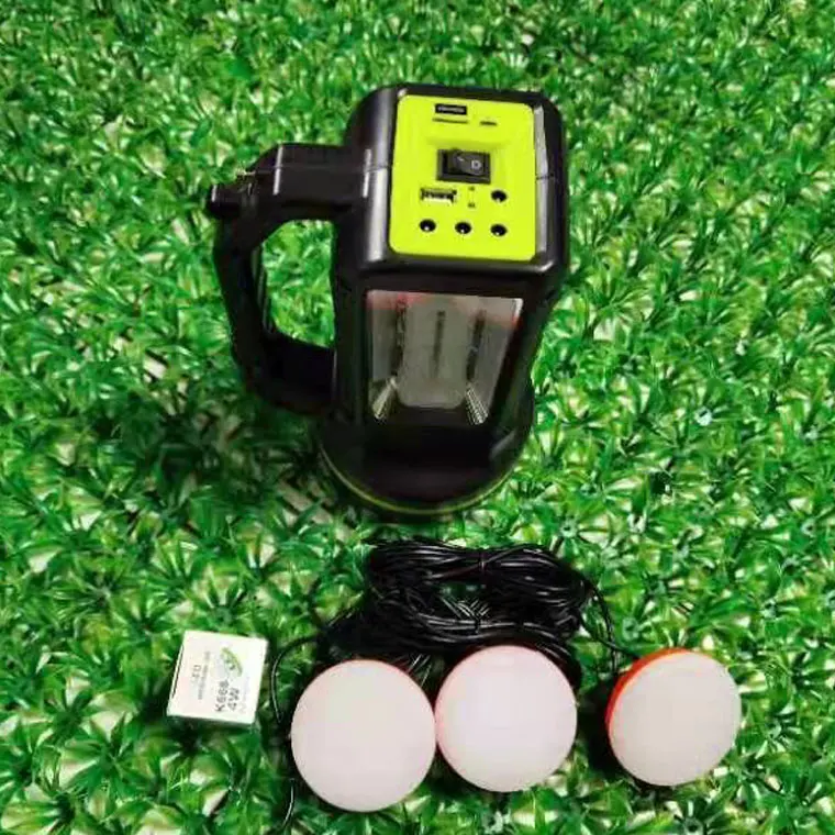 solar lighting system USB radio with 3 bulbs and mobile phone charging function Solar USB power bank