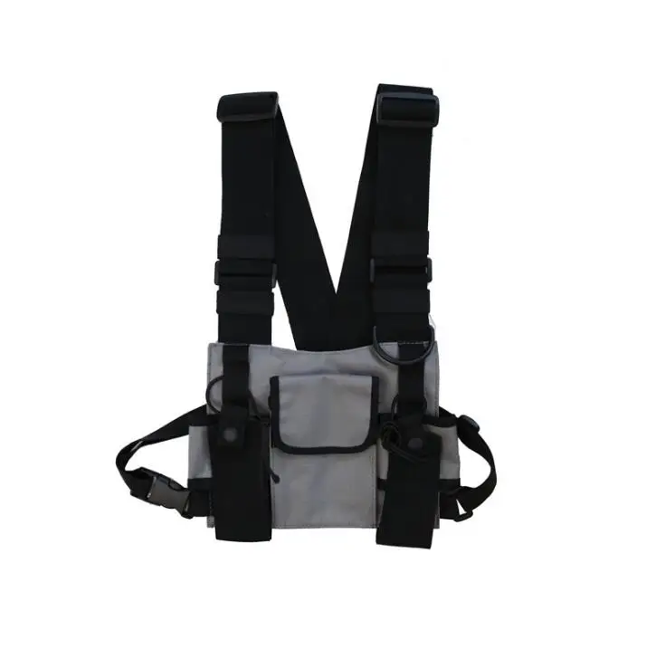 Wholesale Custom Universal Radio Harness Chest Front Rig Multi-Purpose Reflective Tactical Chest Rig Bag with Adjustable Straps