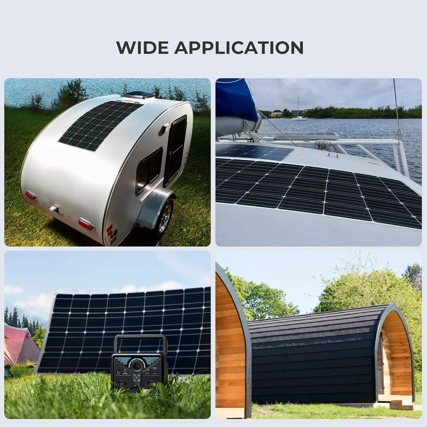 Singfo Solar 200w Wholesale Efficient 20V ETFE Monocrystalline Kit Solar Panel Flexible For Boat RV