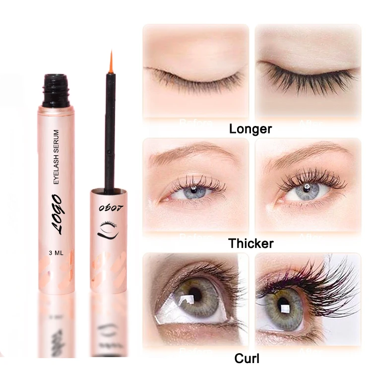 FEG Cosmetic Brush Bottle OEM Custom Label Extensions Safe Best Beauty Eye Oil Growth Serum Cils Eyelash Grower Serum Lash Grow