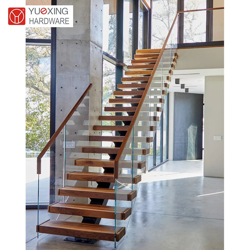 Лестница «легкая в установке», лестница с минималистичным дизайном и нескользящими ступеньками, деревянные мраморные стеклянные ступени, прямая лестница