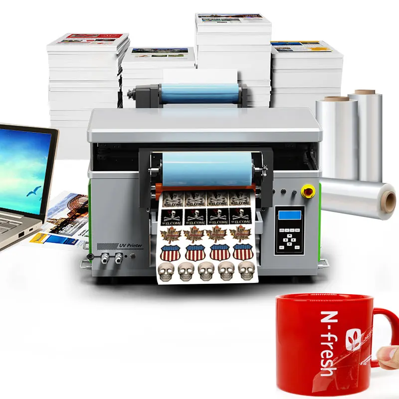 Latest DTF UV Printer for A/B Film 2 in 1 Roll to Inkjet Printers Crystal Sticker Printing Machine