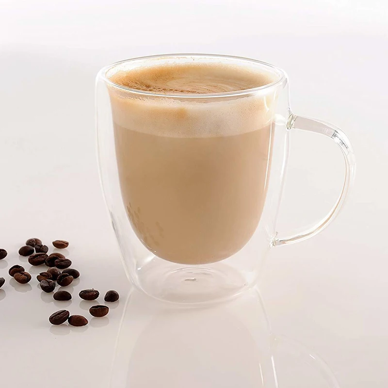 Double-layer anti-scald heat-resistant glass high borosilicate water cup milk juice cup