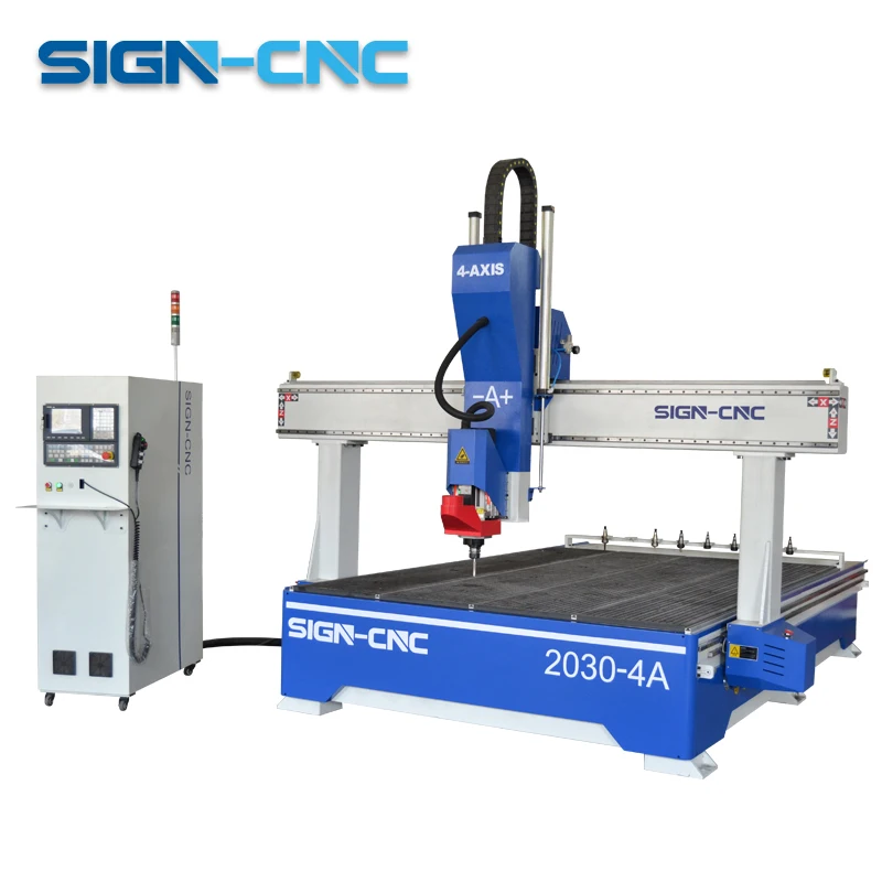 SIGN CNC 4-х Осевой Фрезерно-Гравировальный Станок С ЧПУ С Автоматической Сменой Инструментов С Поворотным Шпинделем