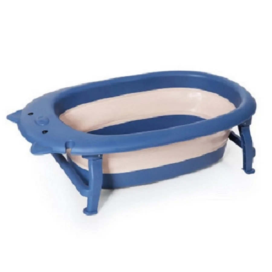 
High quality blue PP simple structure folding bathtub, easy to use baby bath tub 