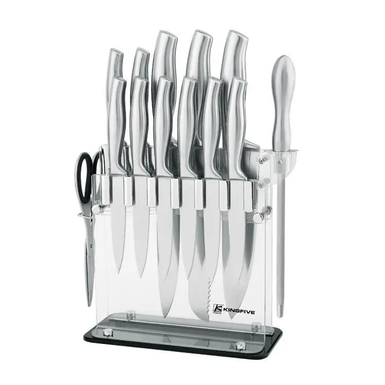 Sharp knife set kitchen knives built-in knife sharpener and scissor With High Quality