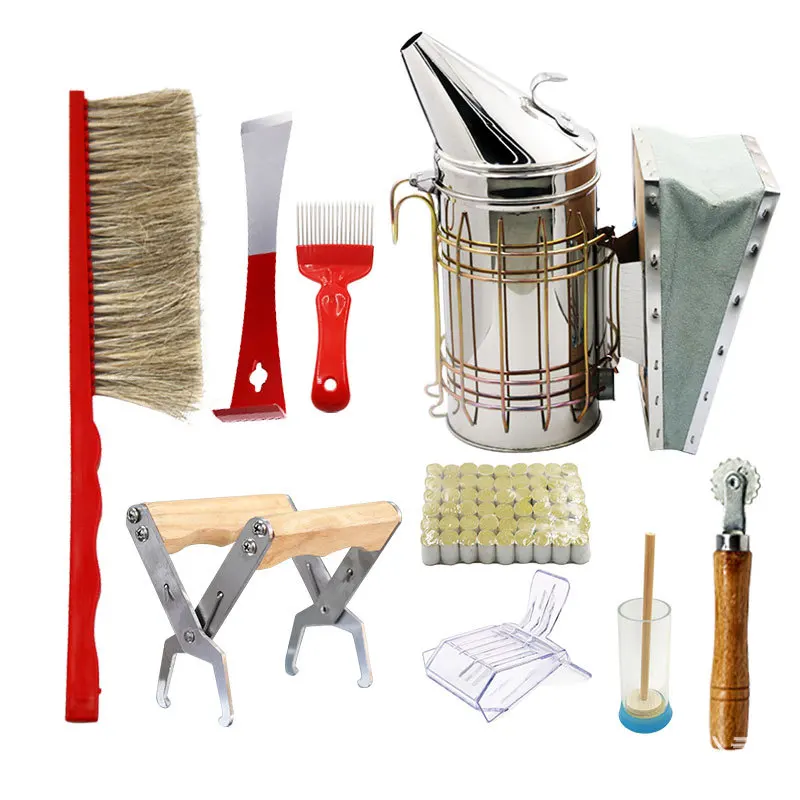Оптовая продажа пчелиный курильщик Кисти Набор 9 шт. рамка держателя королева клетка ловушка пасечный инструмент для пчеловодства стартовый