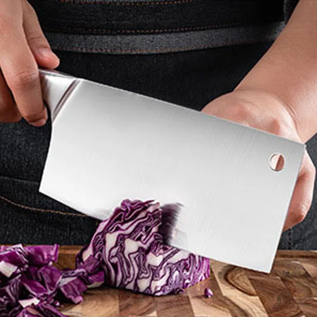 Wholesale 7 Inch Stainless Steel chop Knife Custom Meat Cutting with hollow handle big knife