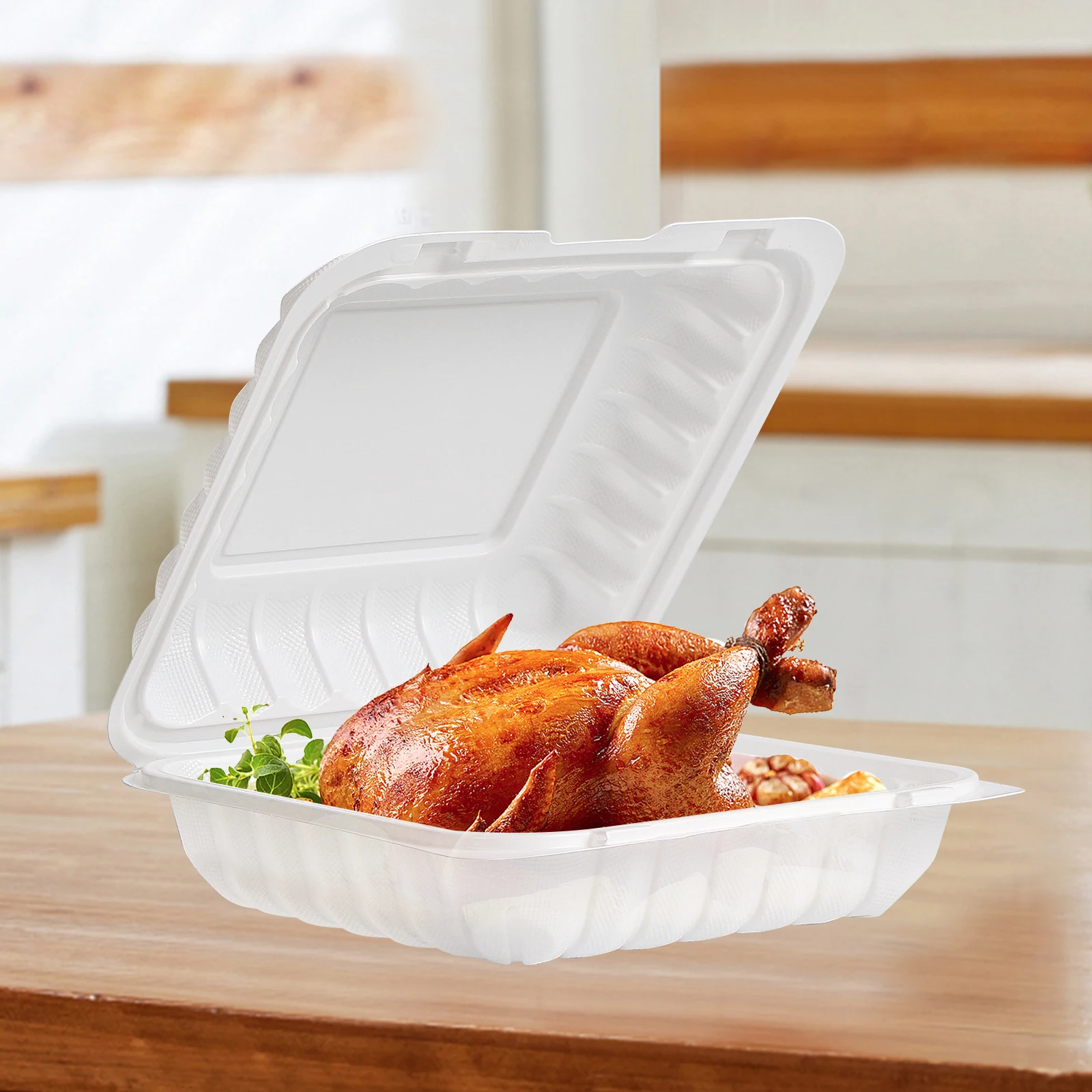 Certified Microwave/Dishwasher/Refrigerator Safe Hinged Food Storage Containers Disposable Takeaway Bento Box