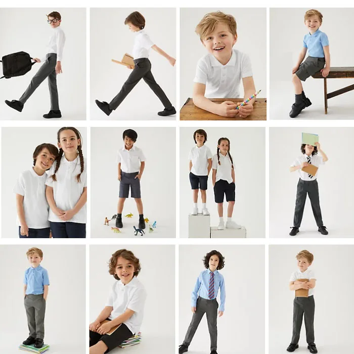 Girls Boys Uniform Children Cheap School Uniforms Shirt