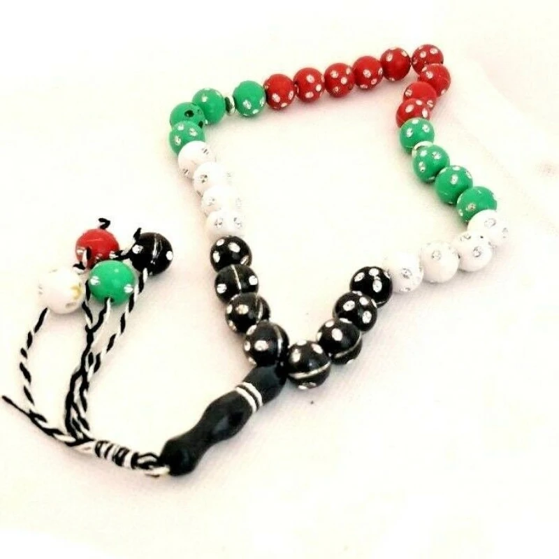 Muslim Prayer Palestinian Flag Beads Masbaha Tasbeeh Prayer or Car Home office hanging ornament Palestine