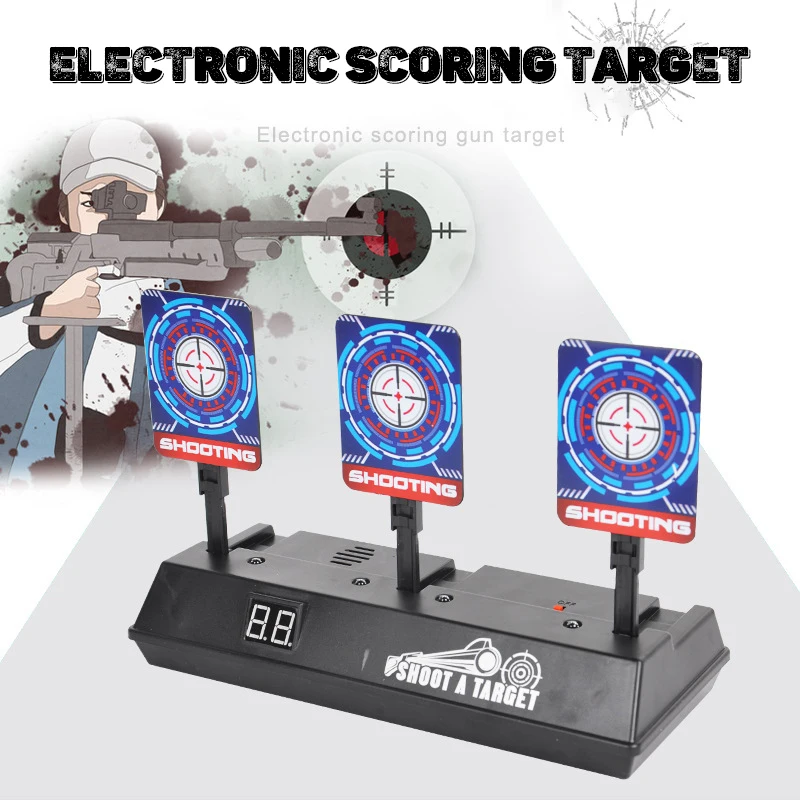 2022 New Automatic Gel Splatter Ball Gun Target Electronic Shooting Moving Scoring  3/4 Target  With Sound