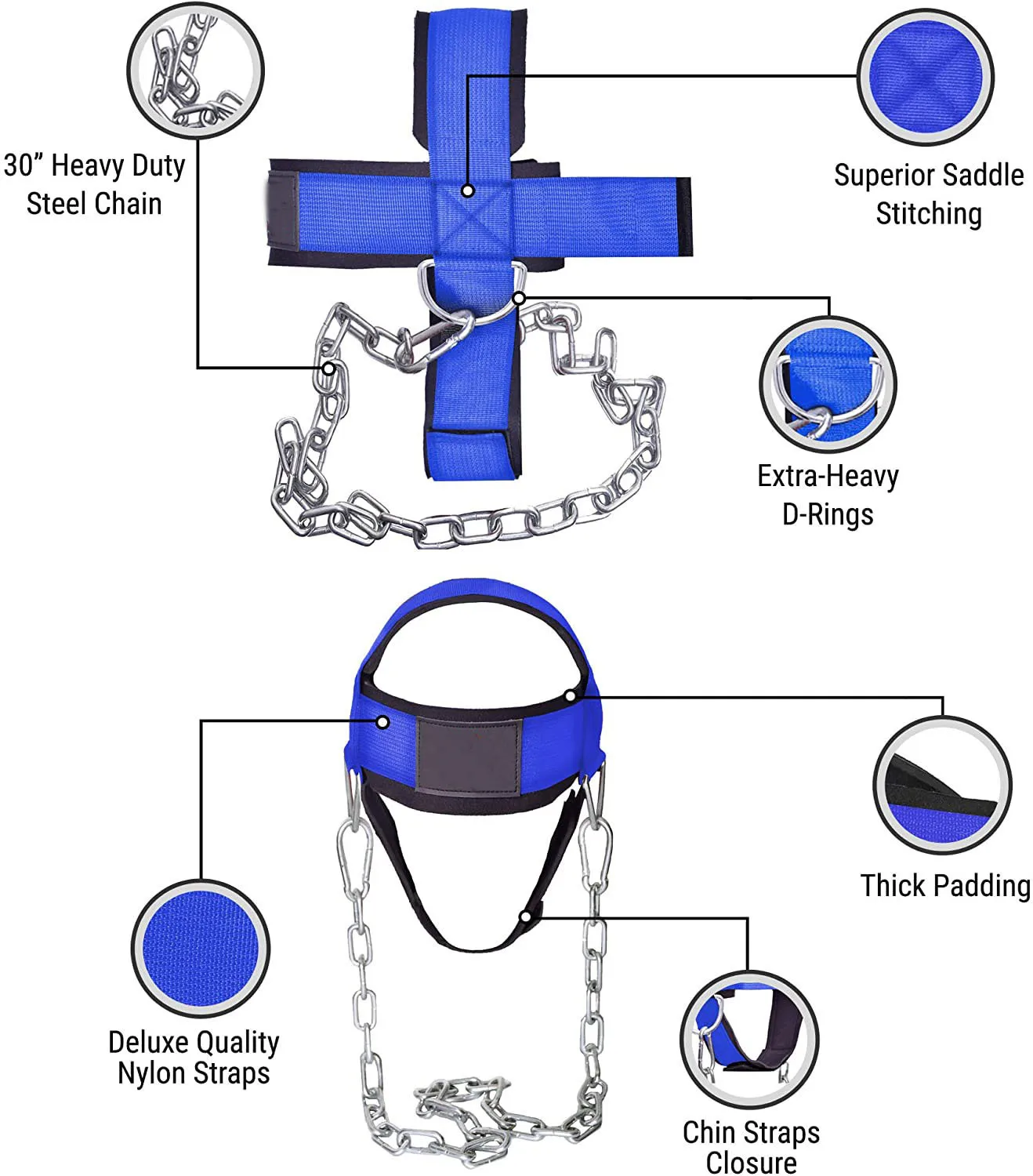 Neck Harness for Weight Lifting Neck Workout Builder Equipment for Training Gym Exerciser Head Harness Injury Recovery with Adju