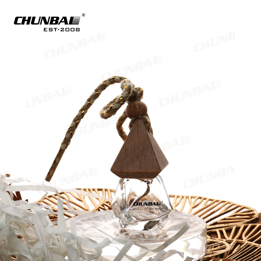 Custom Gift10ml Car Freshener Pendant Air Mini Hanging Colorful Glass Aroma Reed Diffuser Bottle With Stopper And Box