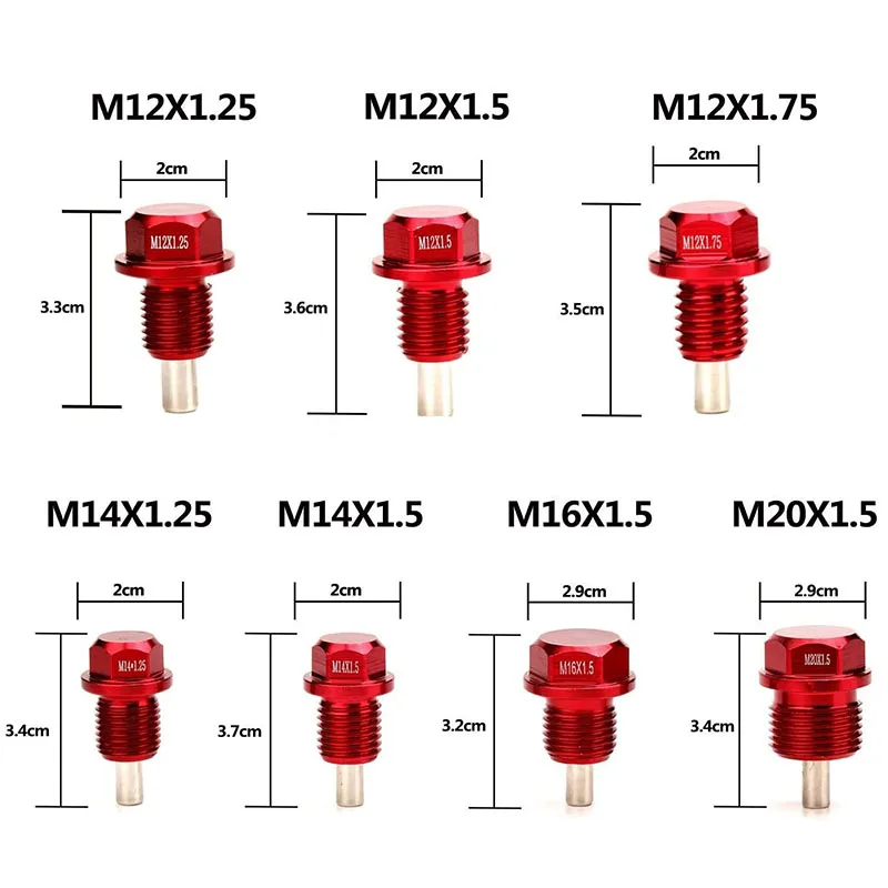 Magnetic oil drain plug M12x1.5 M14x1.5 M16x1.5 M20x1.5 M12x1.75 M12x1.25 M14x1.25