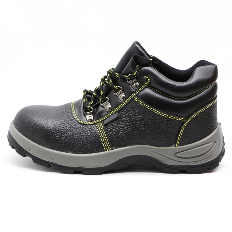 Unisex MaxiPact Safety Shoes Summer/Winter Black Genuine Leather Iron Toe Double Density Breathable Mesh Injection PU Outsole